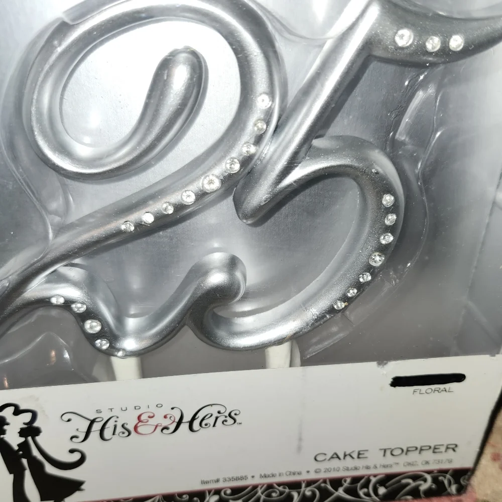 Silver Cake Topper